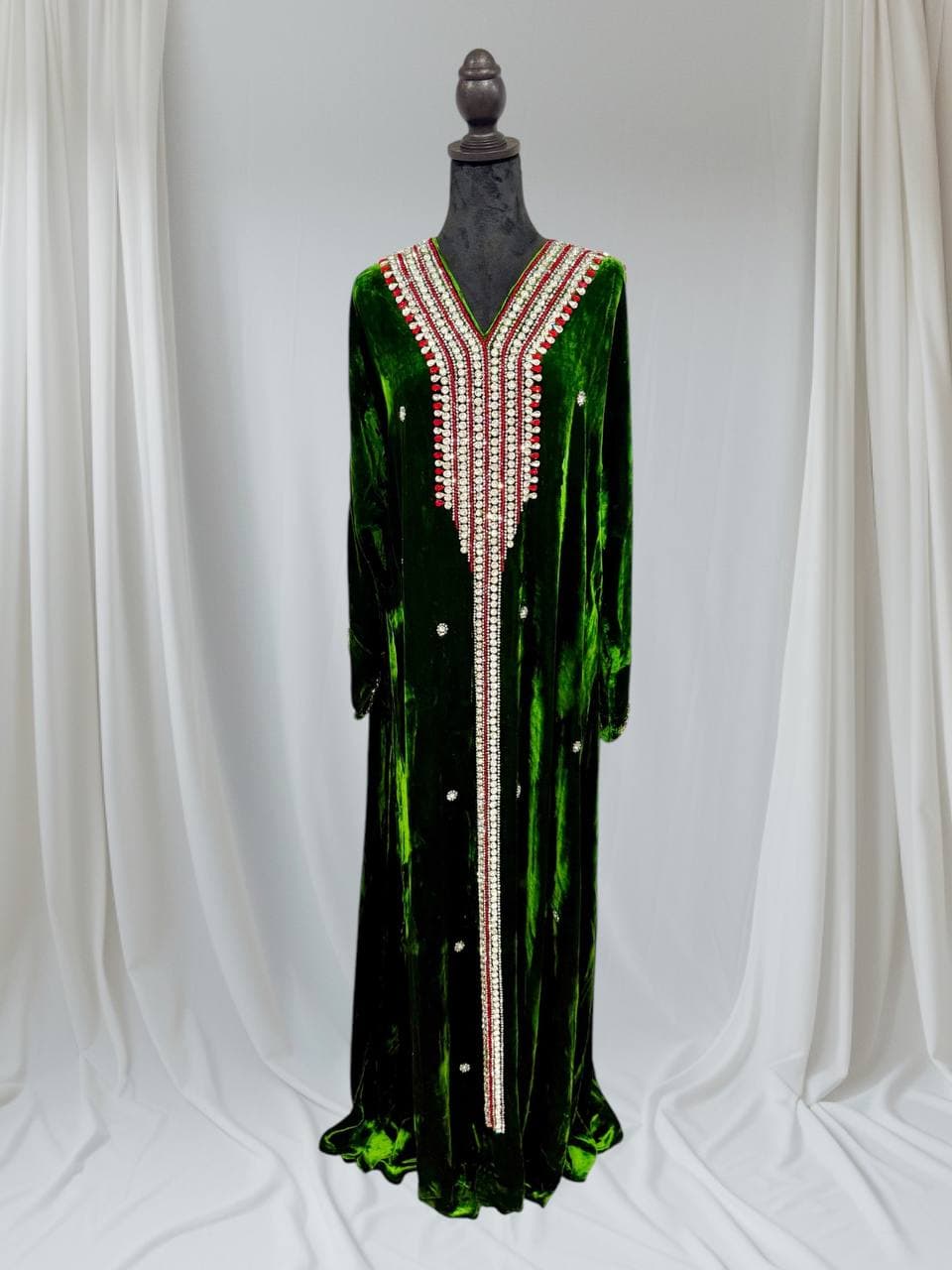 Velvet Long Dark Green