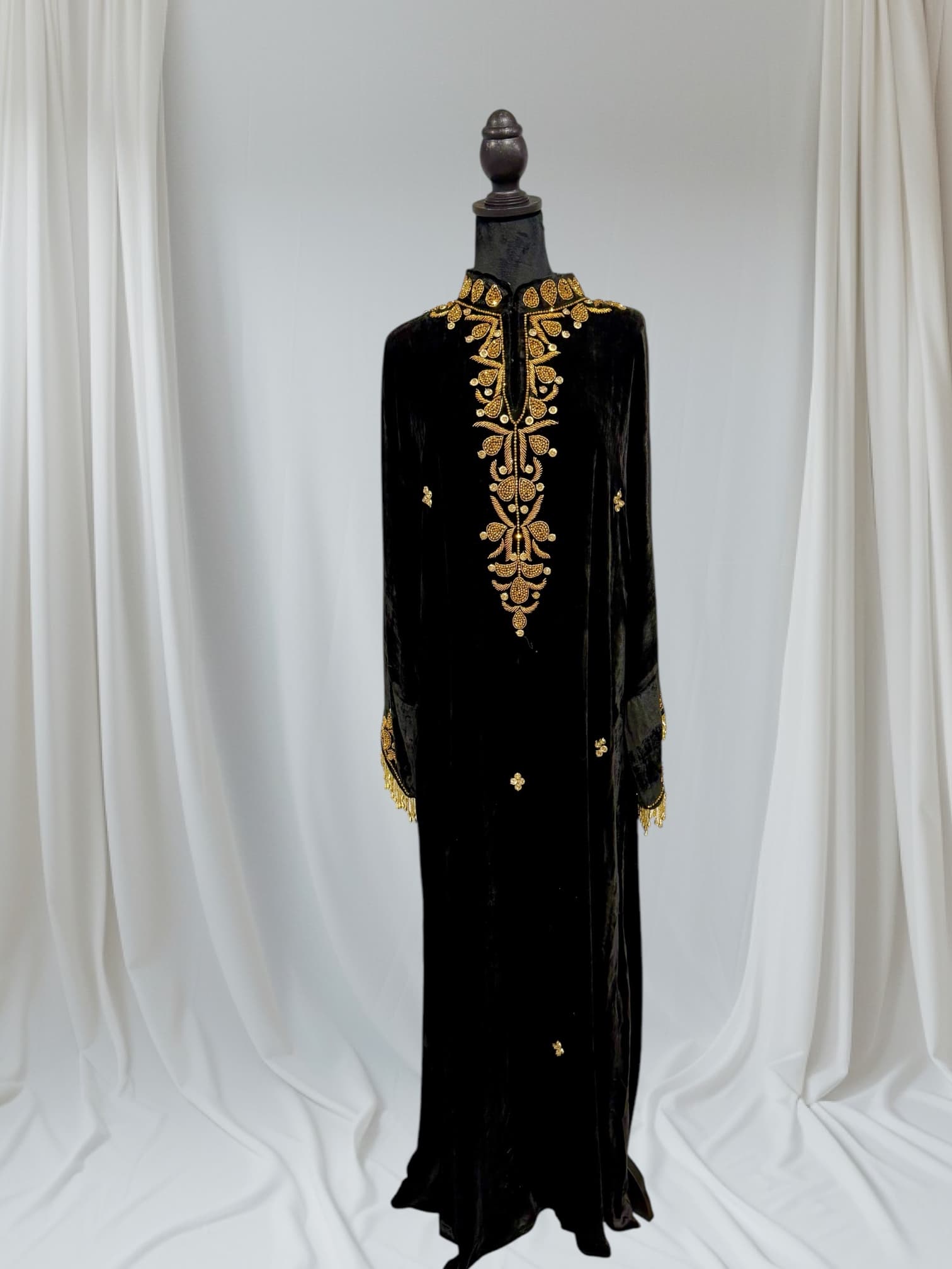 Velvet Long Black & Gold